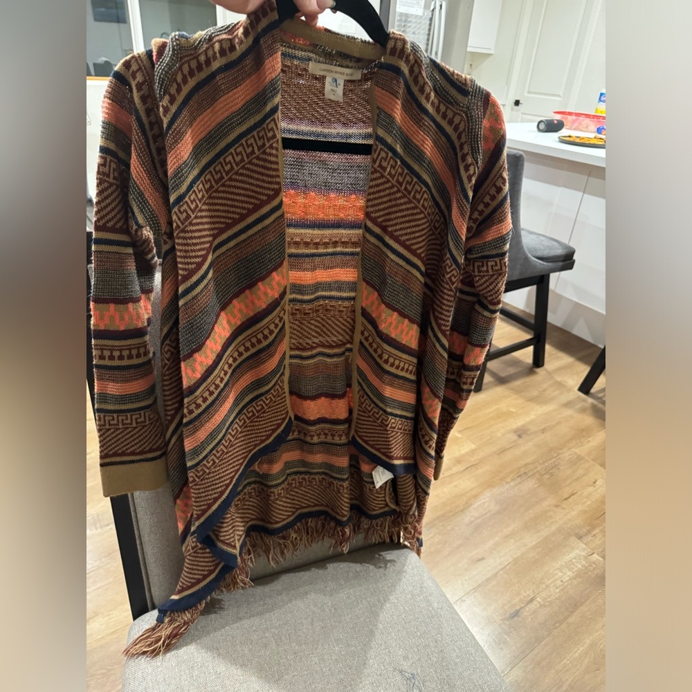 Canyon river blues Aztec print cardigan
